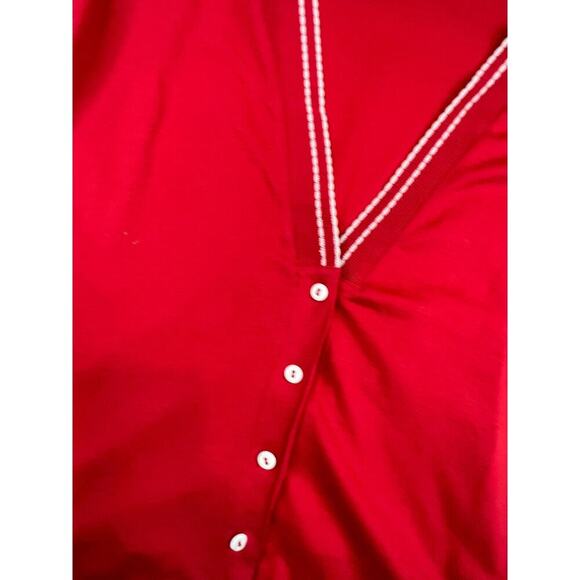 Vintage Catalina Sweatshirt Womens Large Red Button Up Cardigan Long Sleeve Y2K - Picture 6 of 13